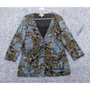 Y2K Notations Paisley Babydoll Top Size XL Boho Fairy Grunge Retro Vintage 90s